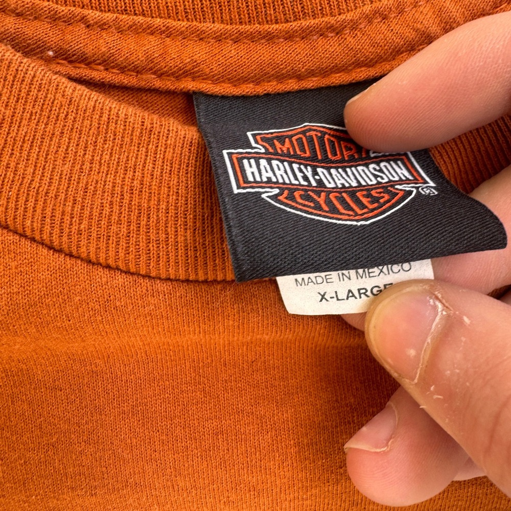 Harley Davidson y2k Las Vegas Nevada T-Shirt Mens XL Burnt Orange Graphic Dice - Picture 7 of 7